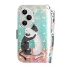 For Honor 400 Pro Global 160.8mm 3D Colored Horizontal Flip Leather Phone Case(Black White Cat) - 3
