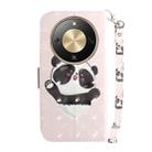 For Honor X70 5G 3D Colored Horizontal Flip Leather Phone Case(Heart Panda) - 3
