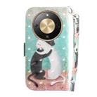 For Honor X70 5G 3D Colored Horizontal Flip Leather Phone Case(Black White Cat) - 3
