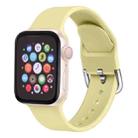 For Apple Watch Series 7 45mm / 6 & SE & 5 & 4 44mm / 3 & 2 & 1 42mm Solid Color Silicone Watch Band with Metal Buckle, Size:L(Cream Yellow) - 1