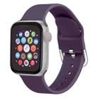 For Apple Watch Series 7 45mm / 6 & SE & 5 & 4 44mm / 3 & 2 & 1 42mm Solid Color Silicone Watch Band with Metal Buckle, Size:L(Dark Purple) - 1