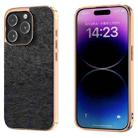 For iPhone 14 Pro Max Retro Litchi Texture PU Phone Case(Black) - 1