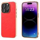 For iPhone 14 Pro Retro Litchi Texture PU Phone Case(Red) - 1