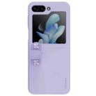 For Samsung Galaxy Z Flip5 NILLKIN Skin Feel Liquid Silicone Phone Case With Finger Strap(Purple) - 1