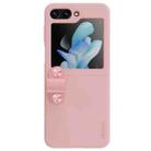 For Samsung Galaxy Z Flip5 NILLKIN Skin Feel Liquid Silicone Phone Case With Finger Strap(Pink) - 1