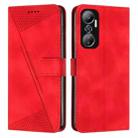 For Infinix Hot 20 4G Dream Triangle Leather Phone Case with Lanyard(Red) - 1