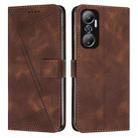 For Infinix Hot 20 4G Dream Triangle Leather Phone Case with Lanyard(Brown) - 1