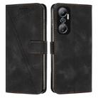 For Infinix Hot 20 4G Dream Triangle Leather Phone Case with Lanyard(Black) - 1