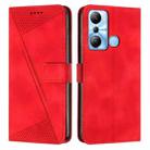 For Infinix Hot 20 Play Dream Triangle Leather Phone Case with Lanyard(Red) - 1