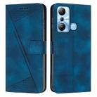 For Infinix Hot 20i Dream Triangle Leather Phone Case with Lanyard(Blue) - 1