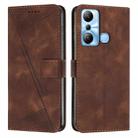 For Infinix Hot 20i Dream Triangle Leather Phone Case with Lanyard(Brown) - 1