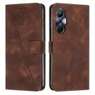 For Infinix Hot 20S Dream Triangle Leather Phone Case with Lanyard(Brown) - 1