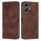 For Infinix Hot 30 Dream Triangle Leather Phone Case with Lanyard(Brown) - 1