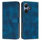 For Infinix Hot 30 Play NFC Dream Triangle Leather Phone Case with Lanyard(Blue) - 1