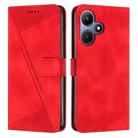 For Infinix Hot 30 Play NFC Dream Triangle Leather Phone Case with Lanyard(Red) - 1