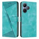 For Infinix Hot 30 Play NFC Dream Triangle Leather Phone Case with Lanyard(Green) - 1