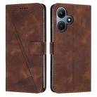 For Infinix Hot 30 Play NFC Dream Triangle Leather Phone Case with Lanyard(Brown) - 1