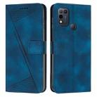 For Infinix Hot 11 Play Dream Triangle Leather Phone Case with Lanyard(Blue) - 1