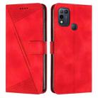 For Infinix Hot 11 Play Dream Triangle Leather Phone Case with Lanyard(Red) - 1