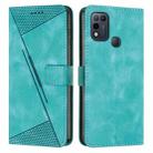 For Infinix Hot 11 Play Dream Triangle Leather Phone Case with Lanyard(Green) - 1