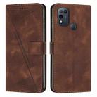 For Infinix Hot 11 Play Dream Triangle Leather Phone Case with Lanyard(Brown) - 1