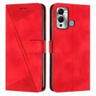 For Infinix Hot 12 Play Dream Triangle Leather Phone Case with Lanyard(Red) - 1