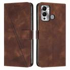 For Infinix Hot 12 Play Dream Triangle Leather Phone Case with Lanyard(Brown) - 1