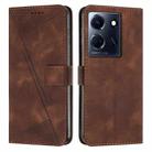 For Infinix Note 30 Dream Triangle Leather Phone Case with Lanyard(Brown) - 1