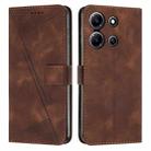 For Infinix Note 30i Dream Triangle Leather Phone Case with Lanyard(Brown) - 1