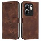 For Infinix Zero 30 4G Dream Triangle Leather Phone Case with Lanyard(Brown) - 1