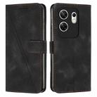 For Infinix Zero 30 4G Dream Triangle Leather Phone Case with Lanyard(Black) - 1