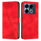 For Infinix Note 40 4G Dream Triangle Leather Phone Case with Lanyard(Red) - 1