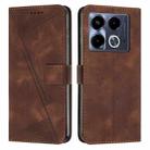 For Infinix Note 40 4G Dream Triangle Leather Phone Case with Lanyard(Brown) - 1