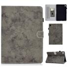 For Lenovo Tab M10 Plus TB-X606F Marble Style Cloth Texture Tablet PC Protective Leather Case with Bracket & Card Slot & Pen Slot & Anti Skid Strip & Wake-up / Sleep Function(Grey) - 1