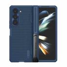For Samsung Galaxy Z Fold5 NILLKIN Frosted Fold PC + TPU Phone Case with Holder(Blue) - 1
