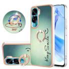 For Honor 90 Lite 5G Electroplating Dual-side IMD Phone Case with Ring Holder(Smile) - 1