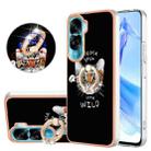 For Honor 90 Lite 5G Electroplating Dual-side IMD Phone Case with Ring Holder(Natural Growth) - 1