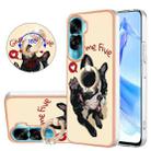 For Honor 90 Lite 5G Electroplating Dual-side IMD Phone Case with Ring Holder(Lucky Dog) - 1