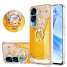 For Honor 90 Lite 5G Electroplating Dual-side IMD Phone Case with Ring Holder(Draft Beer) - 1