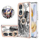 For Honor 90 5G Electroplating Dual-side IMD Phone Case with Ring Holder(Totem Elephant) - 1