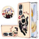 For Honor 90 5G Electroplating Dual-side IMD Phone Case with Ring Holder(Lucky Dog) - 1