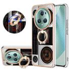 For Honor Magic5 Pro Electroplating Dual-side IMD Phone Case with Ring Holder(Retro Radio) - 1