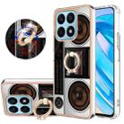 For Honor X8a Electroplating Dual-side IMD Phone Case with Ring Holder(Retro Radio) - 1