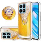 For Honor X8a Electroplating Dual-side IMD Phone Case with Ring Holder(Draft Beer) - 1