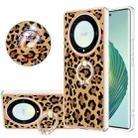 For Honor X9a / Magic5 Lite Electroplating Dual-side IMD Phone Case with Ring Holder(Leopard Print) - 1