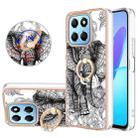 For Honor X8 5G / X6 4G Electroplating Dual-side IMD Phone Case with Ring Holder(Totem Elephant) - 1