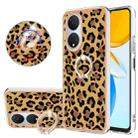 For Honor X7 Electroplating Dual-side IMD Phone Case with Ring Holder(Leopard Print) - 1