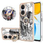 For Honor X7 Electroplating Dual-side IMD Phone Case with Ring Holder(Totem Elephant) - 1