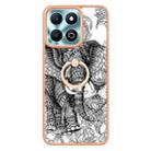 For Honor X6b Electroplating Dual-side IMD Phone Case with Ring Holder(Totem Elephant) - 2