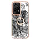 For Honor 200 Lite Global Electroplating Dual-side IMD Phone Case with Ring Holder(Totem Elephant) - 2